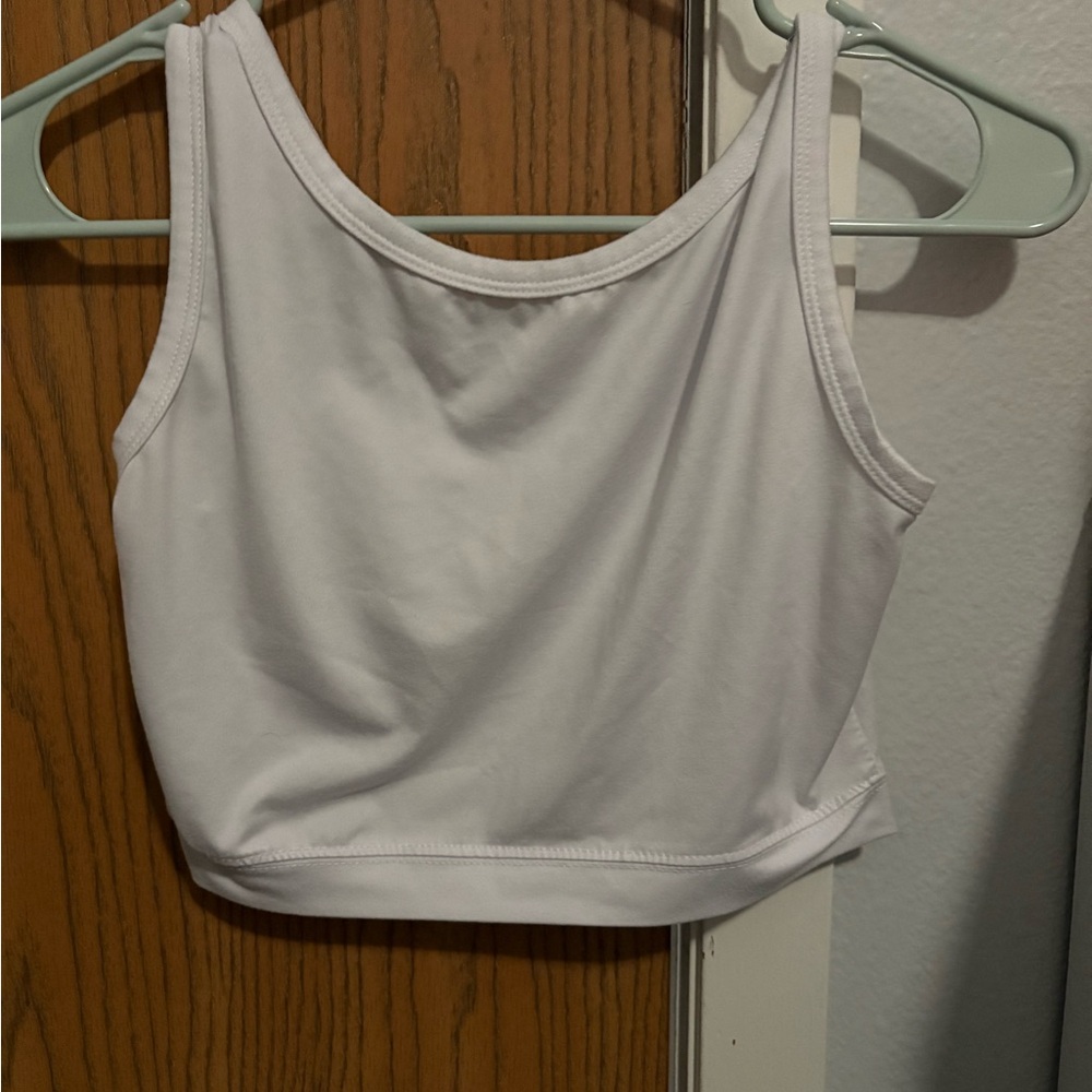 White Cropped Tank Top